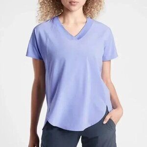 Athleta Zephyr Short Sleeve V Neck Athletic T-Shirt Periwinkle Blue 2x​